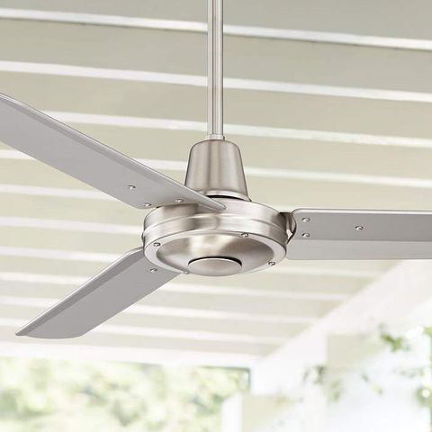 44" Plaza Brushed Nickel Damp Rated Ceiling Fan - #8X456 | Lamps Plus ... with Understanding the Appeal of Modern Outdoor Ceiling Fans with Brushed Nickel Finish